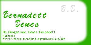 bernadett dencs business card